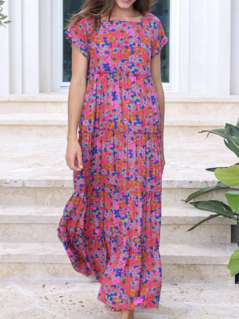 NATURAL LIFE Berkley Maxi Dress - Rust Orchid Pink - SMALL